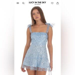 Lucy in the Sky Light Blue Sequin Gown